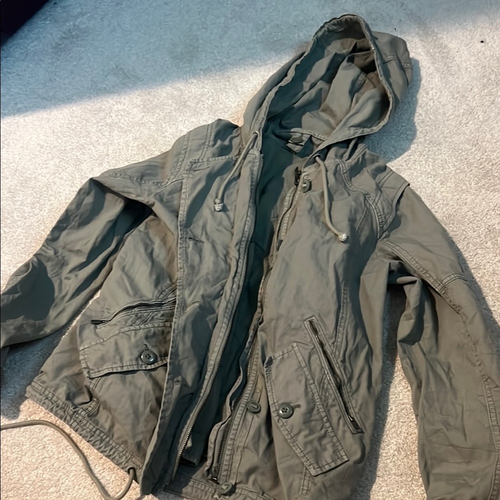 Urban Outfitters Green Military Field Jacket Durable Cotton